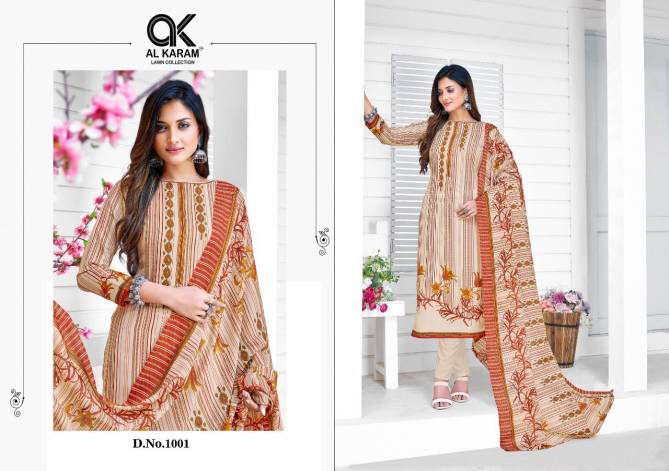 Al Karam Mahjabeen Fancy Cotton Casual Wear Karachi Cotton Dress Material Collection